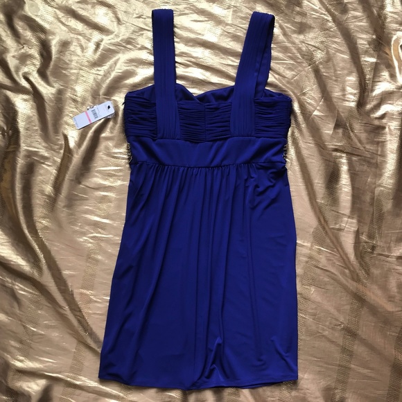 Brand NEW!  Electric Blue Dress with Bead Detail - Picture 3 of 4